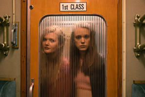 Sophie Kennedy Clark and Stacy Martin in a scene from Nymphomaniac.
.