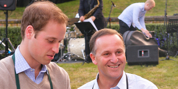 HRH Prince William, left and Prime Minister John Key. Photo / NZPA