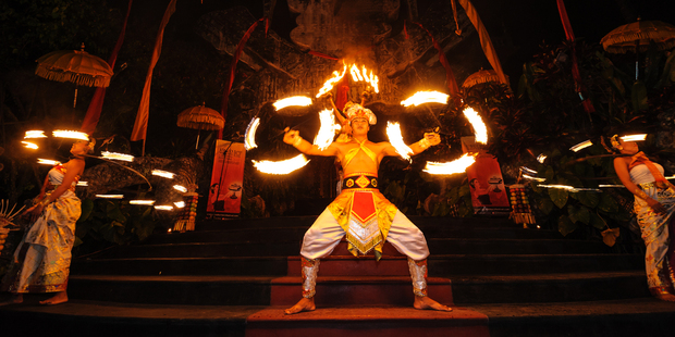 Fire dancers at the closing ceremony, Ubud Writers & Readers Festival. Picture / Supplied