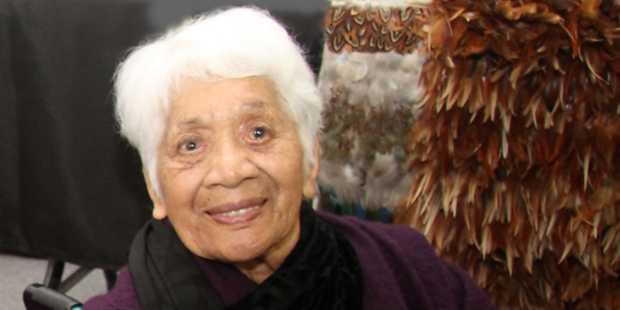 Merimeri Penfold at the signing of Ngati Kuri's Treaty settlement earlier this year. PHOTO / SUE FERENS