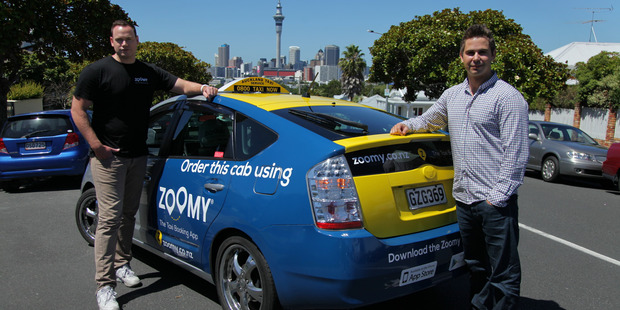 Neil MacDonald, left, and James Fisk, co-founders of taxi booking app Zoomy, say their service provides a premium experience for passengers.