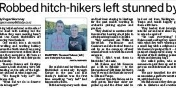 This article published in Hawke's Bay Today on Thursday led to the recover of two tourists' back packs.