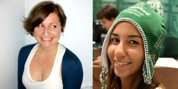 Michaela Brandl (left) was stabbed three times in the carotid artery on her neck. Niki Honda was hurt jumping from the moving vehicle to escape the driver.