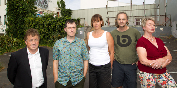 Mike Lee, left, and Christopher Dempsey with Rosa Volz, Paul O'Connor and Jill Tonks. Photo / Richard Robinson