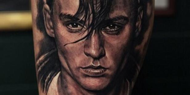 Millie Elder's new tattoo is of actor Johnny Depp. Photo/Twitter