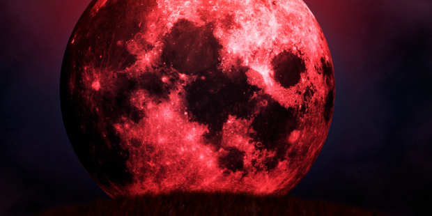 A 'blood moon' is caused by the sun refracting through the Earth's atmosphere and hitting the surface of the moon. Photo / Thinkstock