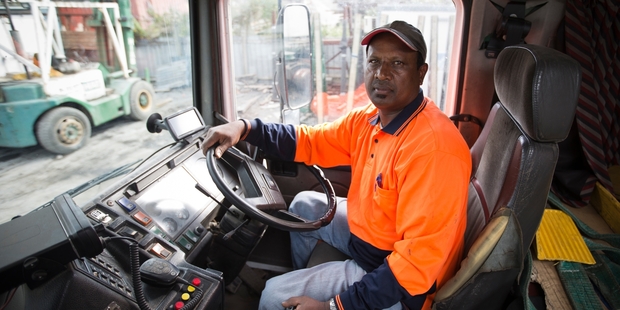 Fijian truck driver Surend's employer says he is a vital part of the West Auckland business. Photo / Greg Bowker