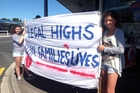 Protesters outside Discount Tobacco on Cameron Rd campaign for the ban of synthetic cannabis. Photo/Rebecca Savory Protesters outside Discount Tobacco on Cameron Rd campaign for the ban of synthetic cannabis. Photo/Rebecca Savory