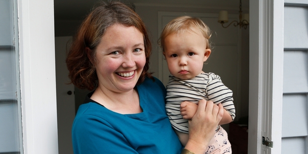 Jessica Nickelson with 14-month-old daughter, Leila Grenside. Photo / Mark Mitchell