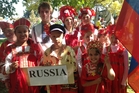 A group from Russia ready for the traditional costume parade. A group from Russia ready for the traditional costume parade.