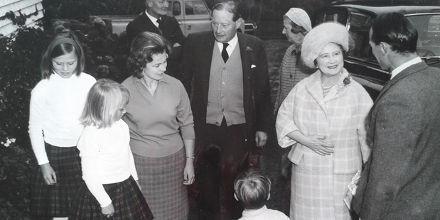 The Queen Mother visits Boomrock Station as part of her royal tour in 1966.
