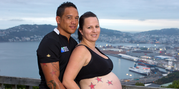 Rawiri and Aroha Daniels are expecting their much-anticipated baby boy in May.
Photo / Mark Mitchell