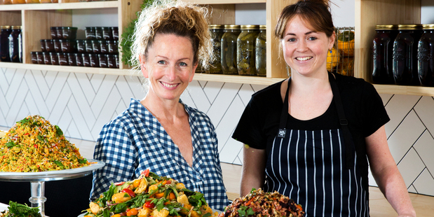 Kim Evans, founder of Little & Friday, with chef Sophie Beck. Picture / Babiche Martens
