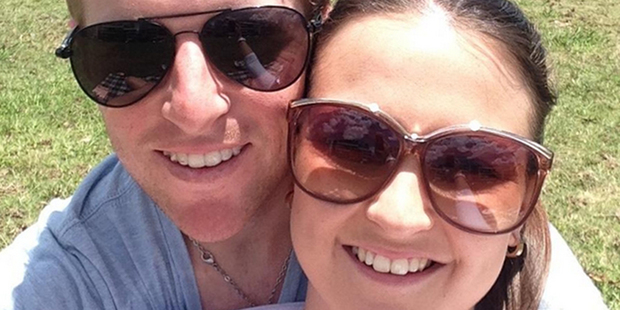 Jockey Nathan Berry with his wife Whitney Berry.