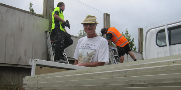The Lakes resident Bob Bowhill is thrilled perspex panels on a sound barrier have been removed to prevent birds from continually flying in to it.
