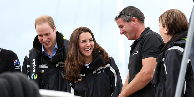 Prince William, Duke of Cambridge and Catherine, Duchess of Cambridge at Auckland's Viaduct Harbour. Photo / Fiona Goodall / AFP