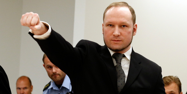 Anders Breivik, the Norwegian gunman who killed 77 people in a bomb and shooting rampage in 2011. Photo / AP