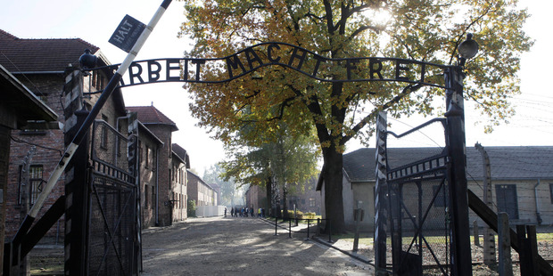 The gate of the former German Nazi death camp of Auschwitz is pictured at the Auschwitz-Birkenau memorial in Oswiecim, Poland. File photo / AP