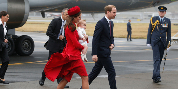 The Duke and Duchess of Cambridge with Prince George. Photo / Mark Mitchell