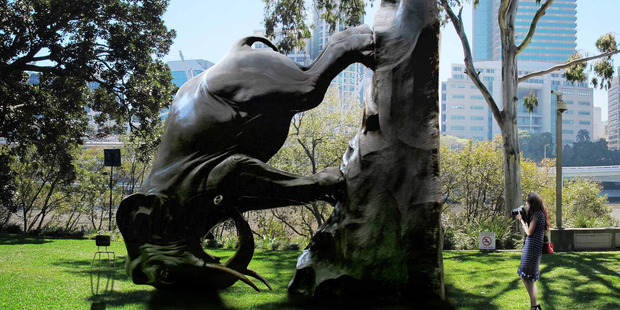 Michael Parekowhai's controversial 'The World Turns'.