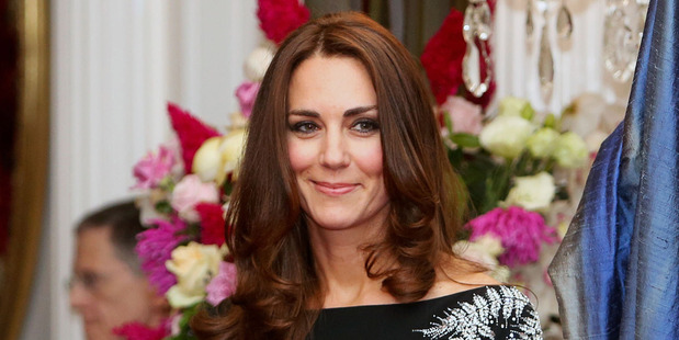 Catherine, Duchess of Cambridge looks on during a state reception at Government House. Photo / Getty Images