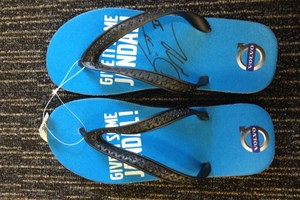 Driven is giving away these signed Scott McLaughlin jandals through Facebook and Instagram.