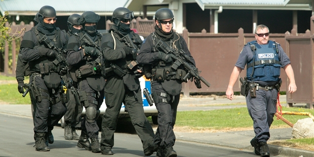 Police allege two officers were bitten after an armed offenders squad search in Marewa on Friday. Photo/Warren Buckland