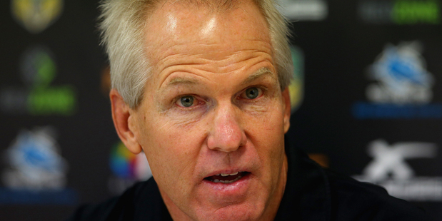 Matt Elliott talks to the media following his side's defeat to the Sharks. Photo / Getty Images