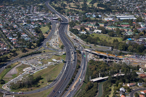 Aerial photograph of the Northern end of the Waterview Connection in Waterview. Photo / Richard Robinson