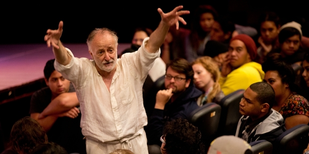 Actor Yannis Simonides drove an enthusiastic discussion after his performance of Socrates Now. Photo / Richard Robinson