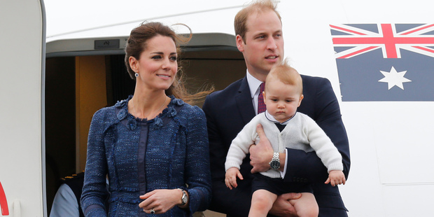 The Duke and Duchess along with Prince George farewell New Zealand. Photo / Mark Mitchell