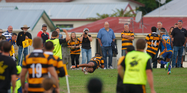 Rugby baywide championship. Te Puke Sports v Tauranga Sports. Gideon Uelesie