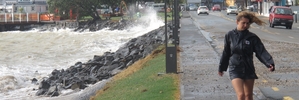 Paihia waterfront was buffeted by strong winds.
