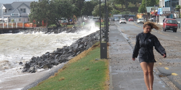 Paihia waterfront was buffeted by strong winds.