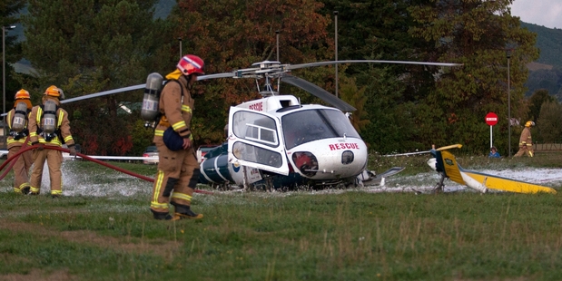 Emergency services rushed to the scene of the crash at Taupo yesterday. Photo / Jessica Kate Williamson
