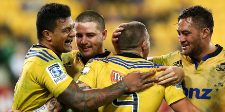 The Hurricanes scored five tries against the Blues but the one that didn't count was the best of the lot. Photo / Getty Images