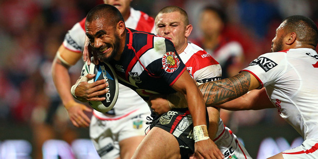 Thomas Leuluai was a constant threat running from dummy half in last night's match. Photo / Getty Images
