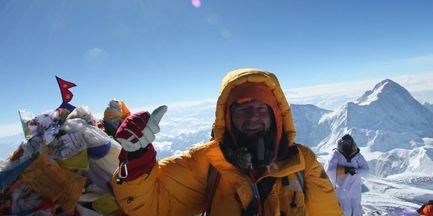 Dean Staples on the summit of Everest for the ninth time.