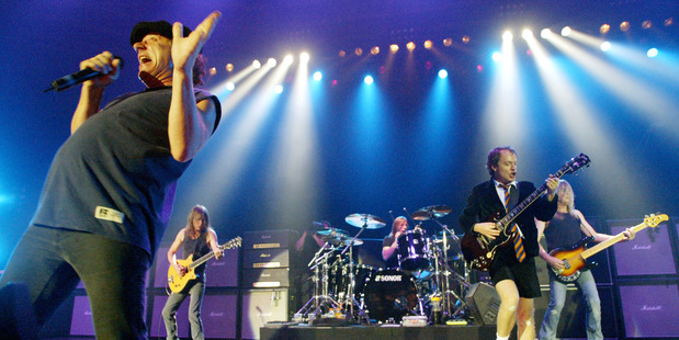 Rockers AC/DC - from left, Brian Johnson, Malcolm Young, Phil Rudd and Angus Young - are taking a break over Malcolm's 'ill health'. Photo/AP