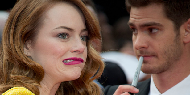 Emma Stone and Andrew Garfield, the stars of The Amazing Spider-Man 2: Rise of Electro. Photo/AP