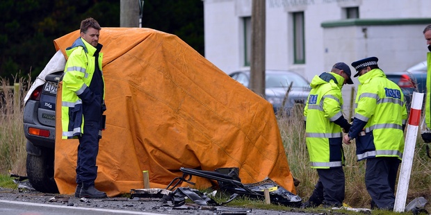 The scene of the fatal car crash. Photo / Otago Daily Times