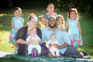 Emma and Loma Uhila, with their seven children. Photo / Michael Craig