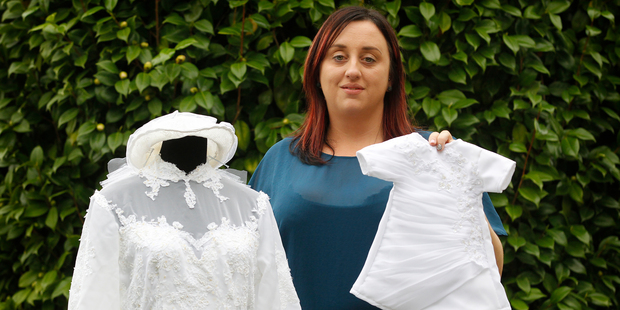 Kirstin Rouse From Angel Gowns NZ, has started making gowns for stillborn babies from donated wedding dresses. Photo / New Zealand Herald / Christine Cornege.