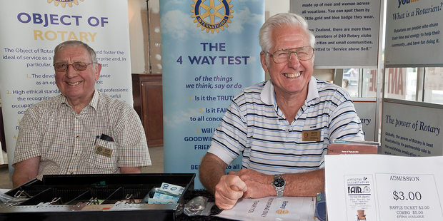Chris Rickard (left) and Keith McLeod from Rotary at the door.