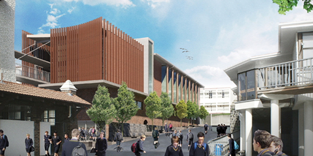 An artist's impression of a new building proposed for Auckland Grammar School.
