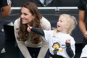 Catherine, Duchess of Cambridge watches 'Rippa Rugby'.