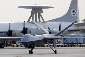 2011 file photo, a Predator B unmanned aircraft taxis at the Naval Air Station in Corpus Christi, Texas. Photo / AP
