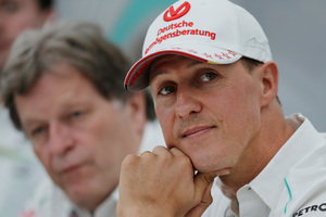 Michael Schumacher is showing small signs of progress out of his medically induced coma. Photo / AP
