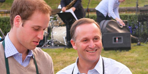Prince William, left and Prime Minister John Key. File photo / NZPA