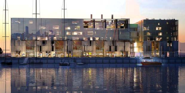 An artist's impression of a 200-room hotel on the western edge of Viaduct Harbour, which a Beijing developer will build by late 2016.
